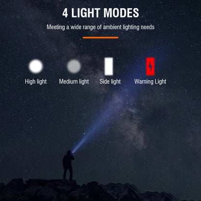 P50 Powerful LED Flashlight 4-Modes Type-C Rechargeable Tactical Telescopic Torch High Power Flashlight Emergency Light