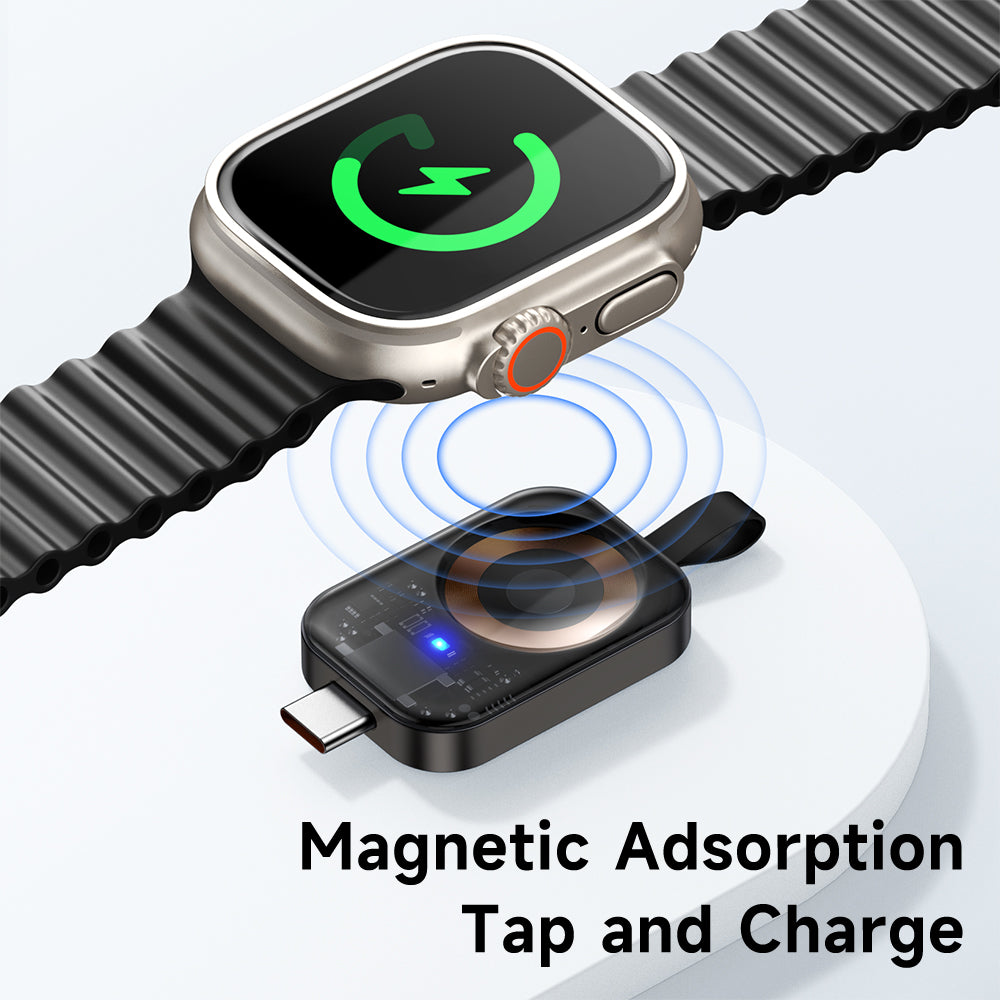 MCDODO Wireless Charger for Apple Watch USB-C Fast Charging Magnetic Travel Charger