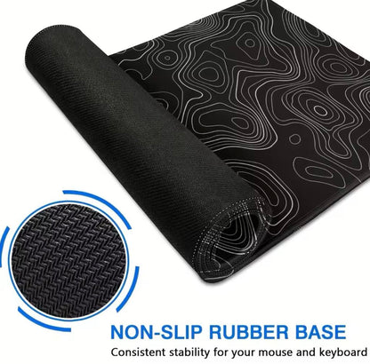 Topographic Large Gaming Mouse Pad Non-Slip Base