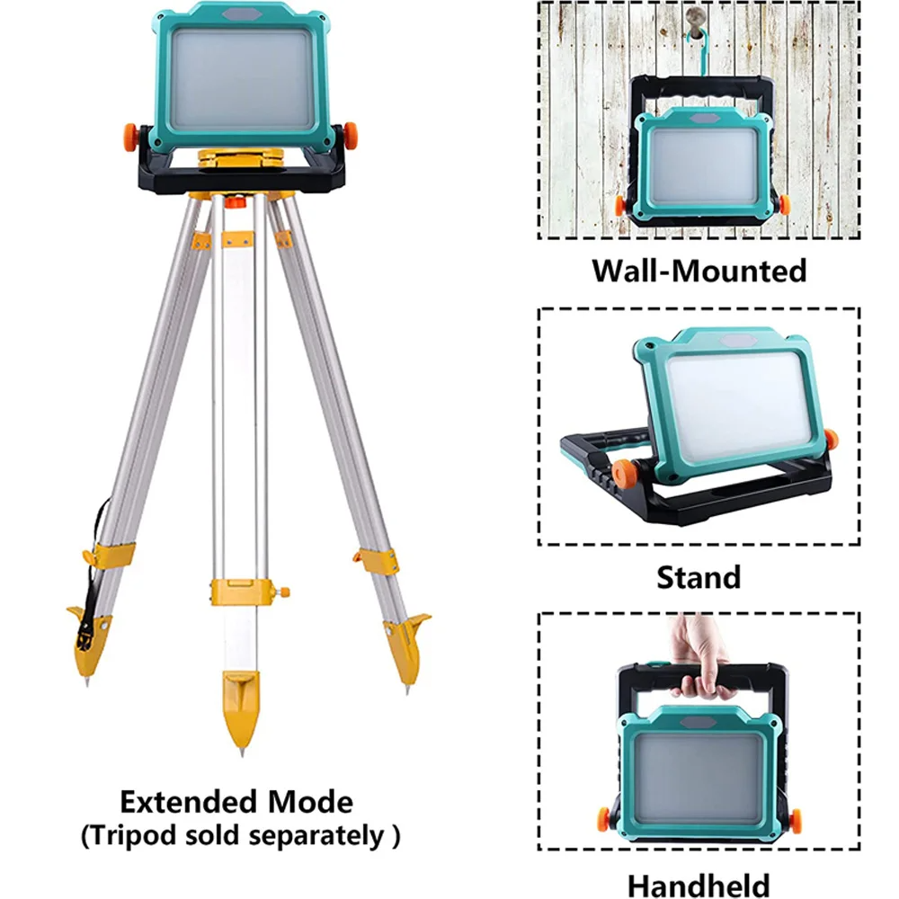 Foldable Cordless LED Work Light For Makita /DeWalt /Milwaukee Floodlight