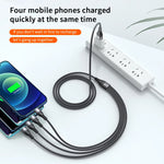 4 in 1 USB Cable For iPhone 13 12 11 6A 66W 100W Data Cable