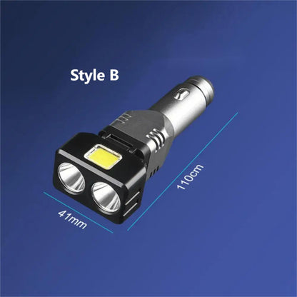 Flashlight Mini Car Chargeable Lantern Powerful Lamp Built-in Li-ion Battery Car Cigarette Lighter Socket Light