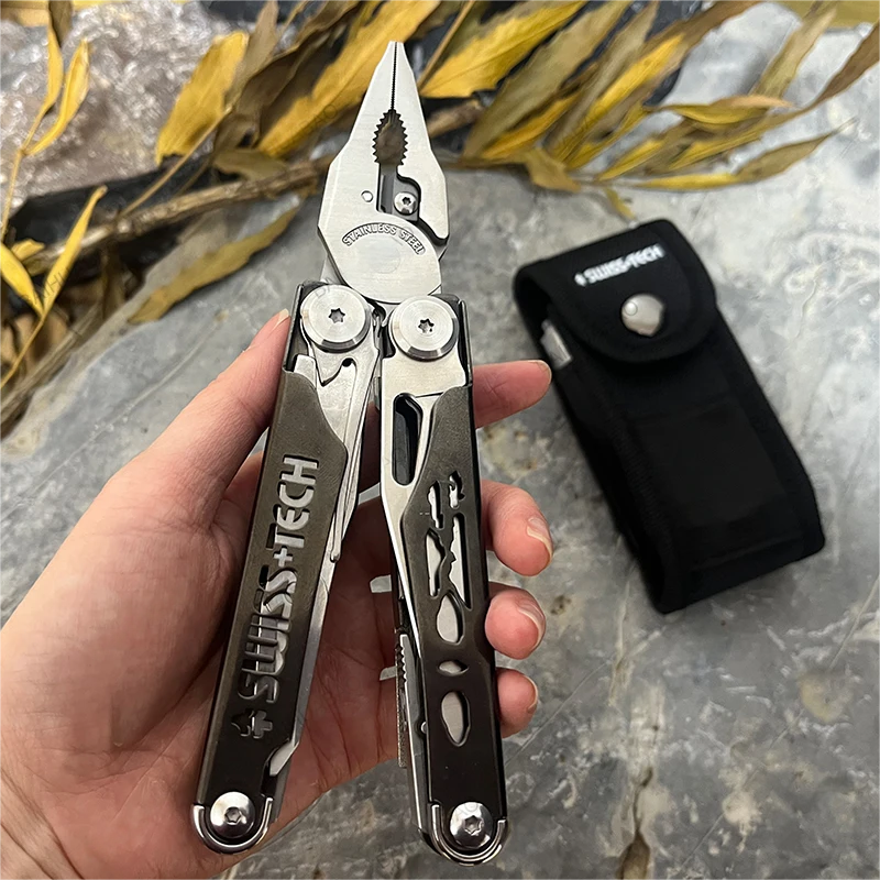 SWISS TECH 37 In 1 Folding Multitool Pliers Multi Tool Scissors