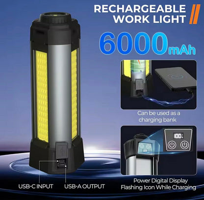 Floodlight P50+3*COB Mag Tail W/Telescopic Tripod | G13