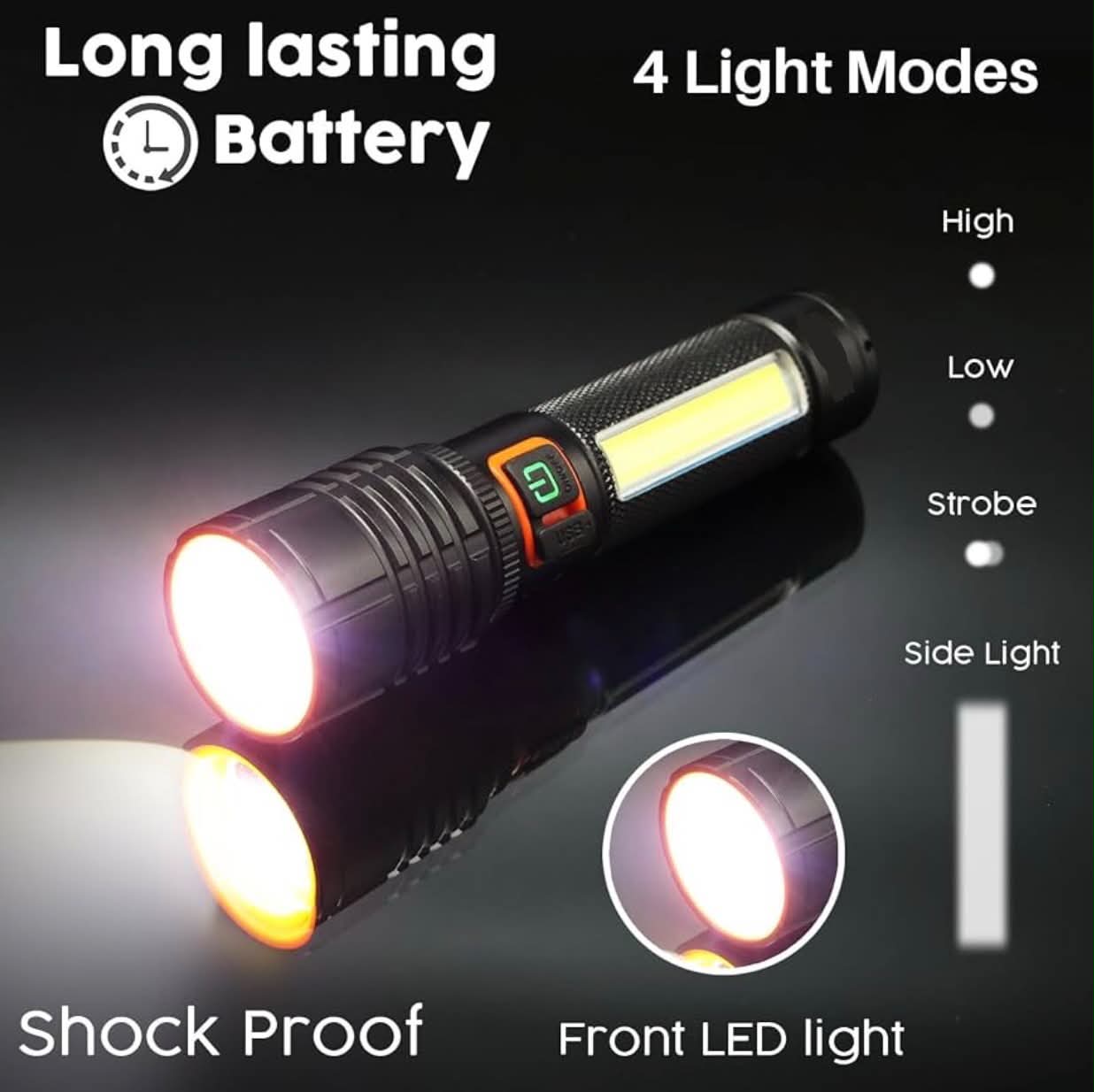 Power Style White Laser + COB Torch | PS-LED+COB-GB