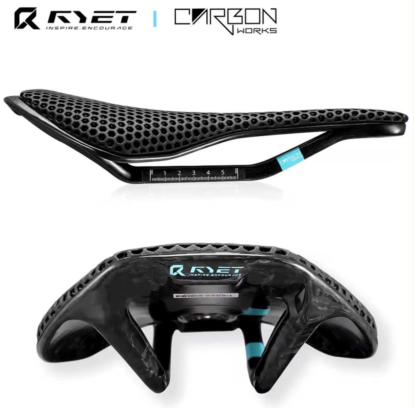 RYET CARBON WORKS K30 3D Printed Full Carbon Bicycle Saddle
