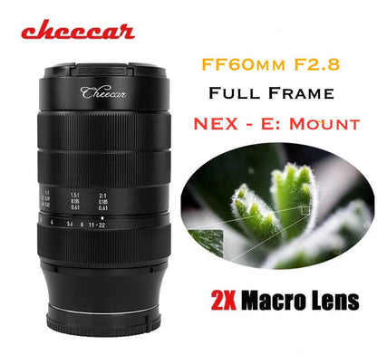 Cheecar FF60mm F2.8 Macro 2X Camera Lens 2:1