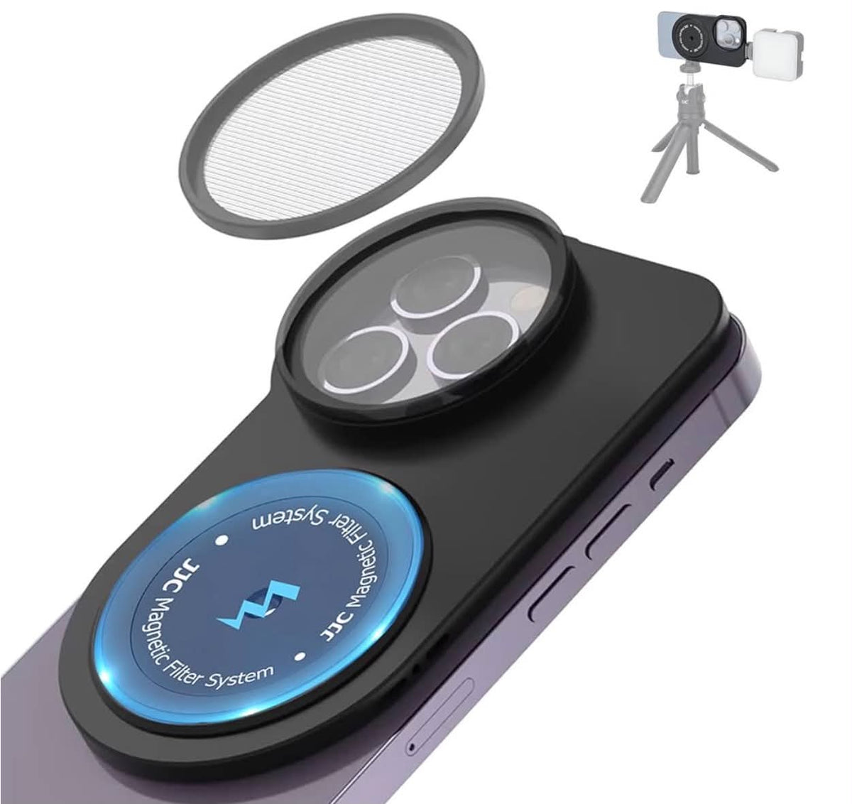 JJC Magnetic Lens 49mm Filter Mount Adapter Kit | iPhone | JJC MFS-IPM