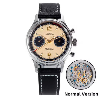 SUGESS 38mm Panda Chrono Heritage Mechanical Watch Hand Winding