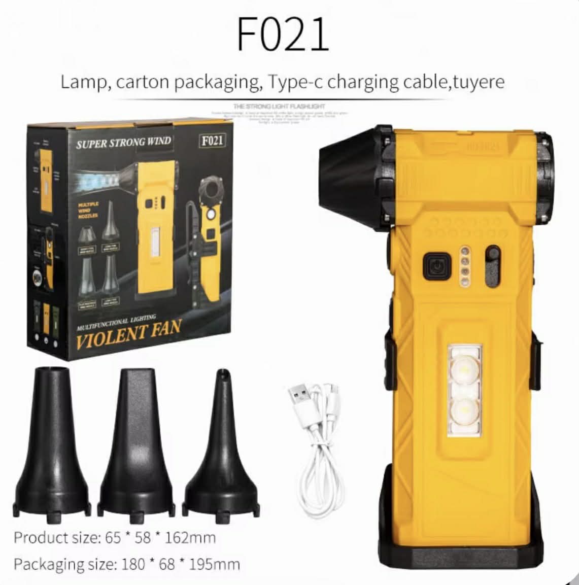 F021 Violent Fan Handheld Magnet W/Tactical Belt Clip & 4 Nozzle