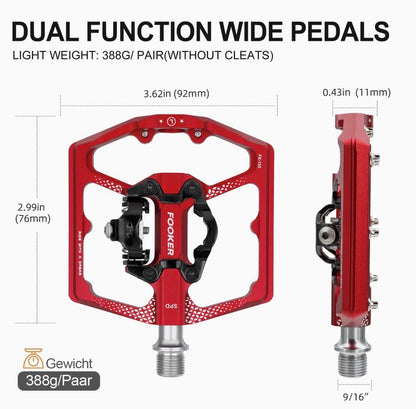 FOOKER FK-155 MTB Pedals W/Clipless Pedal