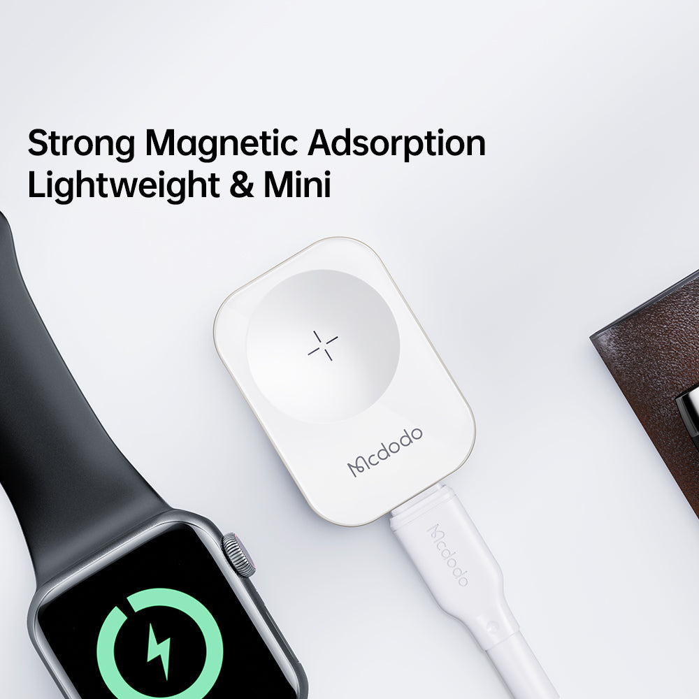 MCDODO Wireless Charger for Apple Watch USB-C Fast Charging Magnetic Travel Charger