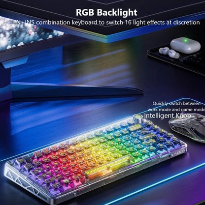 AULA F81 3in1 (Wired+2.4G+BT) RGB Mechanical Keyboard | Black