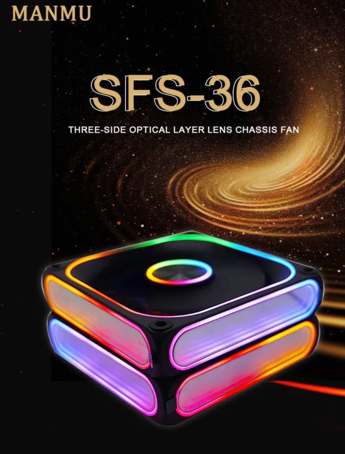 MANMU SFS-36 PC Cooling Fan 120mm RGB Fan CPU Cooler