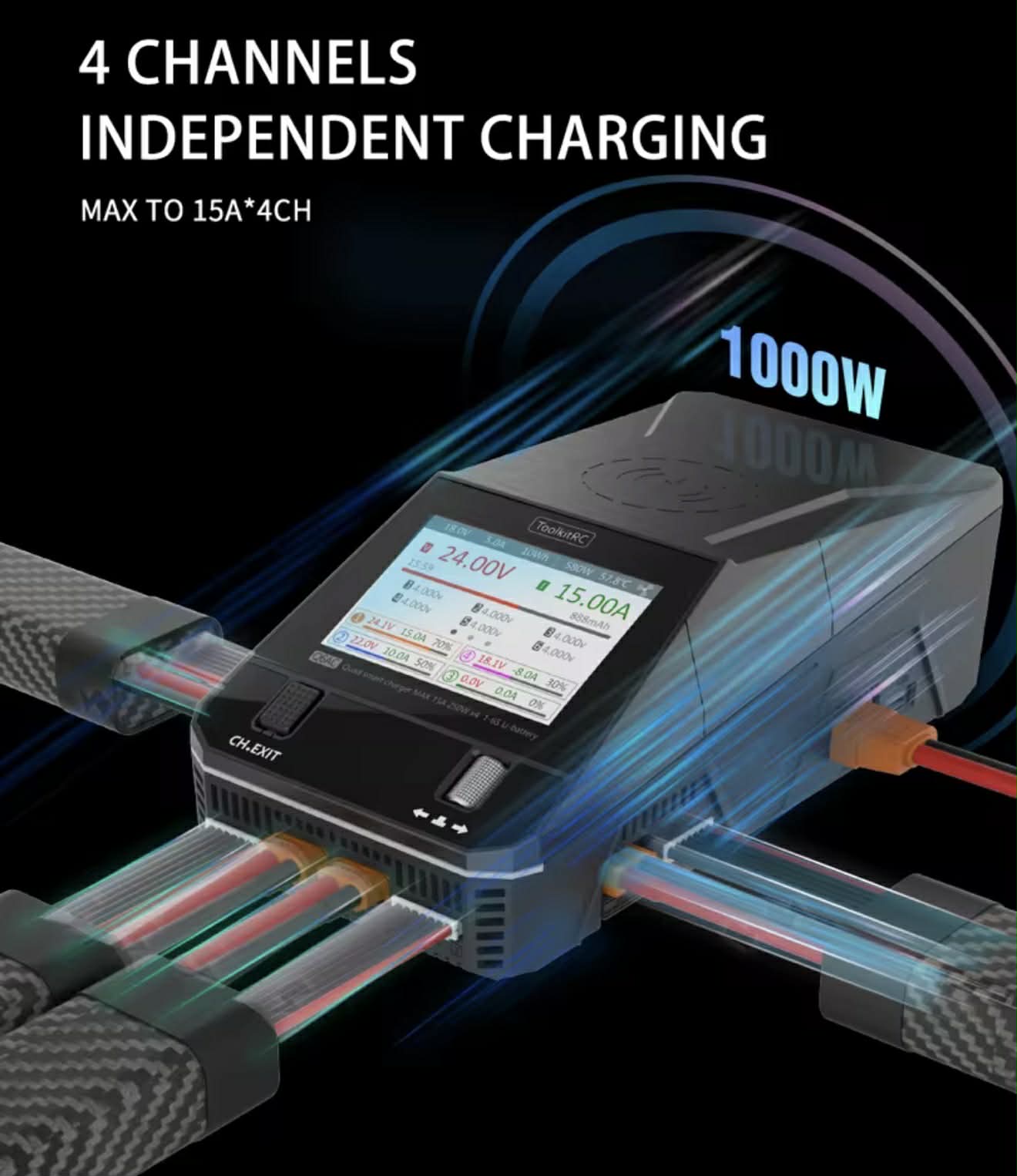 ToolkitRC Q6AC Quad AC/DC Smart Charger | TK12900