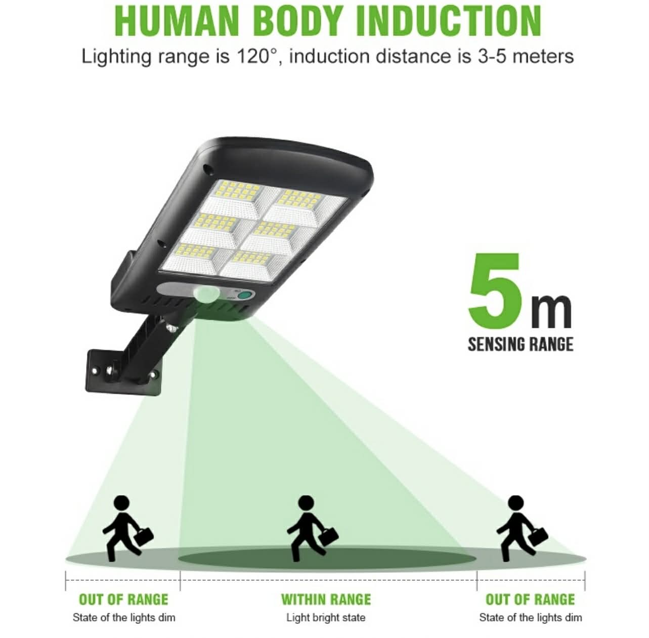 COB Street Solar Sensor Wall Light W/Remote control | BK-818-6