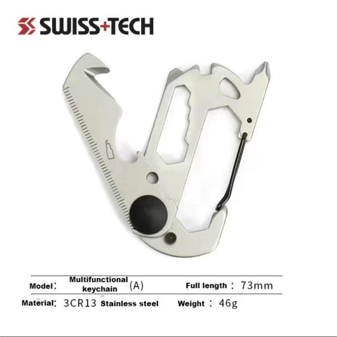 Swiss Tech multifunctional combination creative key chain hanging buckle outdoor portable edc card tool