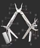 SwissTech Folding Multitool Pliers 18 in 1 Pliers Combination Tool Pliers Folding Scissors EDC Outdoor Equipment Survival Tool
