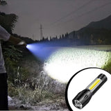 LED Flashlight Convenient Super Bright Torch Multifunctional Small Lightness Lamp Outdoor Fishing Night Running Equipment
