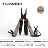 Swiss Tech Outdoor multi-functional pliers, folding knife, portable multi-purpose tool pliers, outdoor emergency survival equipment