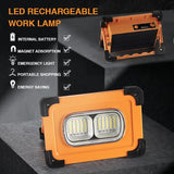 Rechargeable LED Work Light 60W Portable Solar Light with Magnet USB Flood Lamp for Outdoor Camping Home Emergency Power Outage