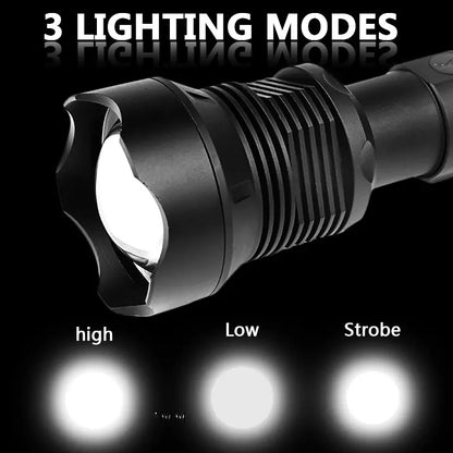 XHP90 Ultra Powerful 26650 LED Flashlight Lamp USB Rechargeable Tactical Light 18650 Zoom Camp Torch