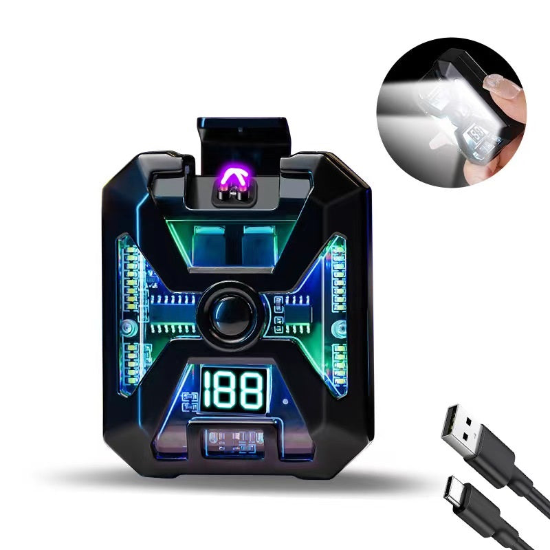 Rechargeable Windproof Lighter Outdoor Transparent Lighted Electronic