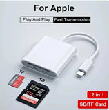 2 in 1 OTG Card Reader Adapter for iPhone 14 13 12 11 Pro Max Micro SD