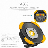 COB Rechargeable Lantern Muti-function Portable Flashlight Work Light