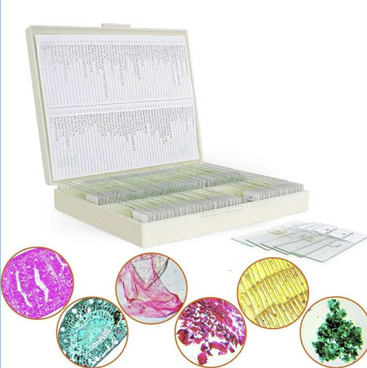 100 Prepared Microscope Slides W/Specimens | WR-W08