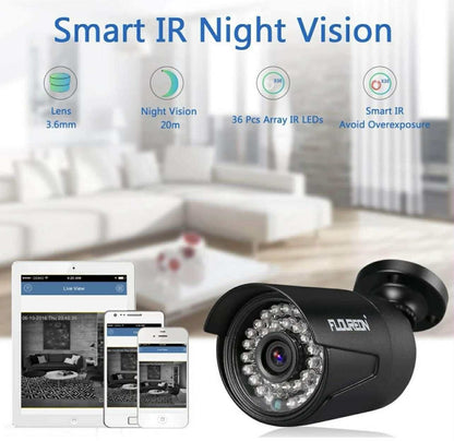 FLOUREON 8CH Security Surveillance DVR System + 4 Pack CCTV Camera