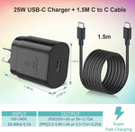 25W Super Fast Charger for Samsung USB C Fast Charger USB C to C Charging Cable