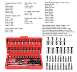 46pcs Socket Ratchet Wrench Set 1/4" External Torx Screwdriver Bit Extension Bar W/Case