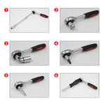 46pcs Socket Ratchet Wrench Set 1/4" External Torx Screwdriver Bit Extension Bar W/Case