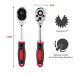46pcs Socket Ratchet Wrench Set 1/4" External Torx Screwdriver Bit Extension Bar W/Case