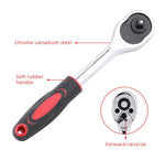 46pcs Socket Ratchet Wrench Set 1/4" External Torx Screwdriver Bit Extension Bar W/Case