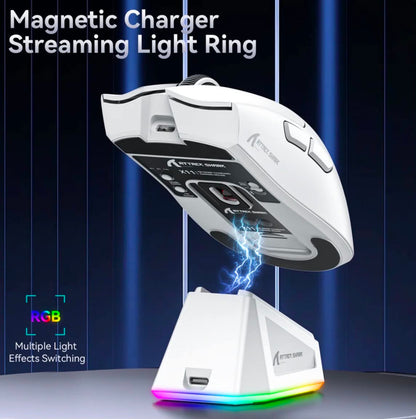 ATTACK SHARK X11 Gaming Mouse W/Magnetic Charging Dock RGB LED