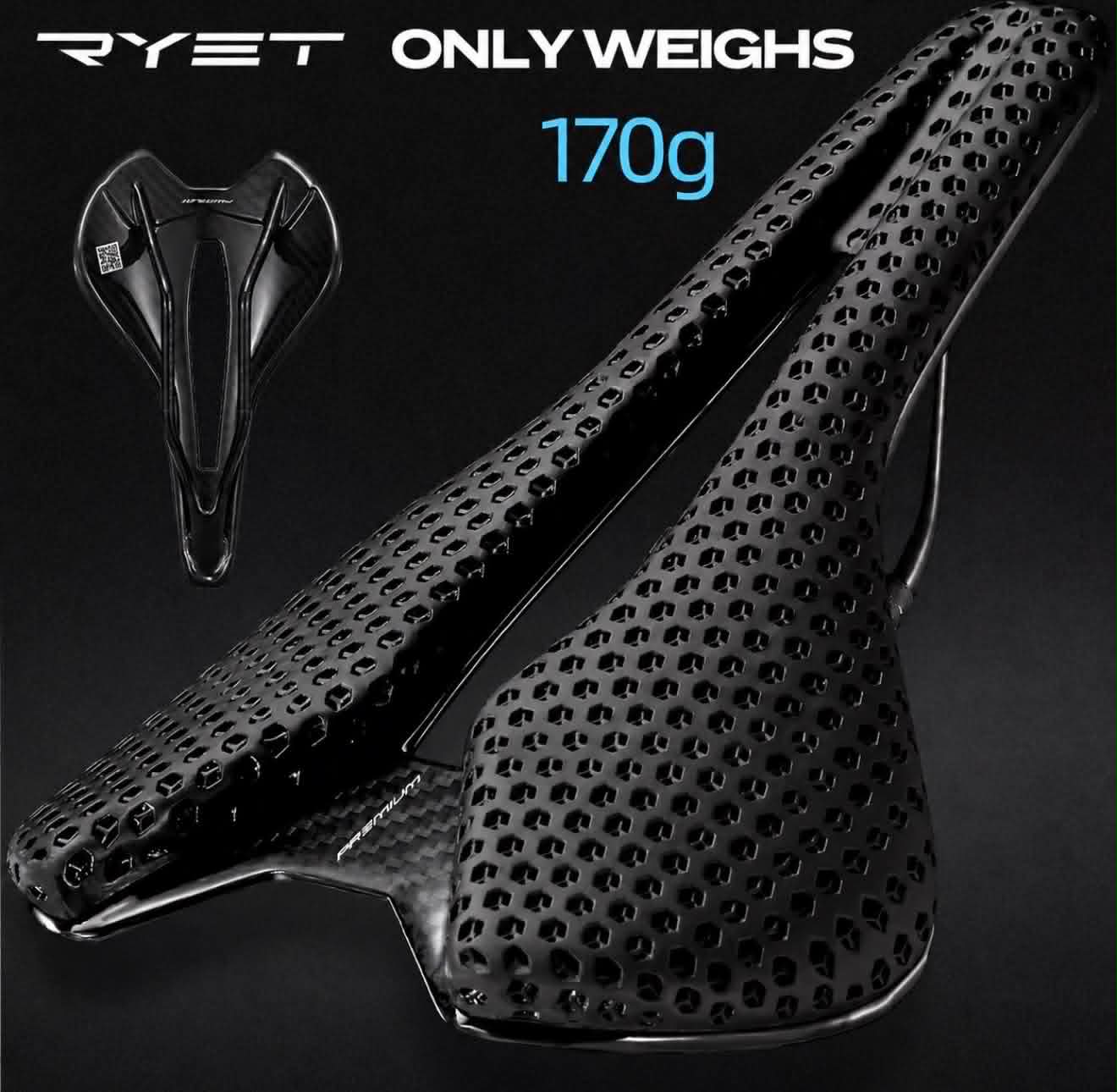 RYET Carbon PREMIUM 3D-Printed Honeycomb Bicycle Saddle | SD-T60-3D