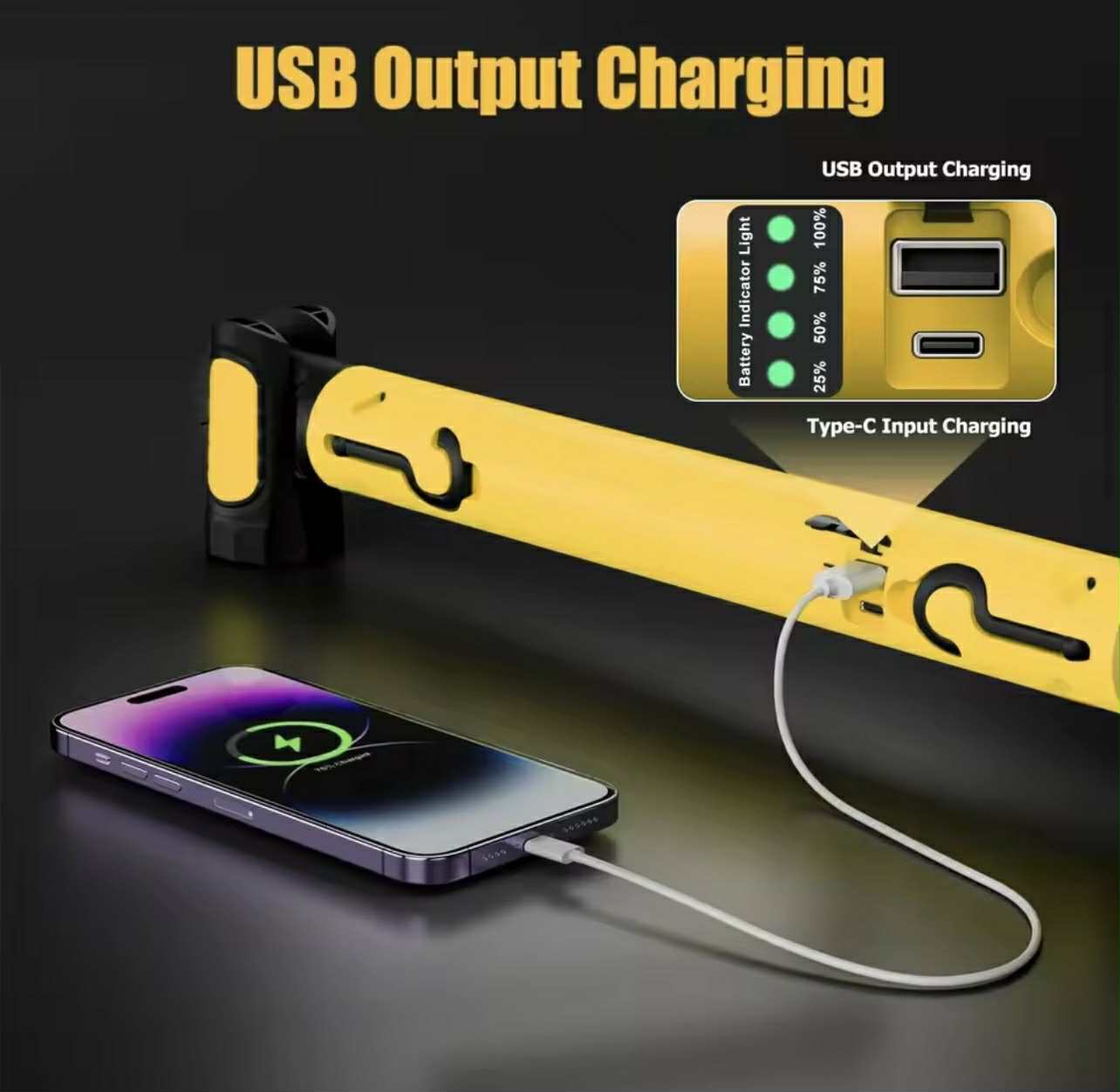 Rotating Magnetic & Hooks LED Light Baton