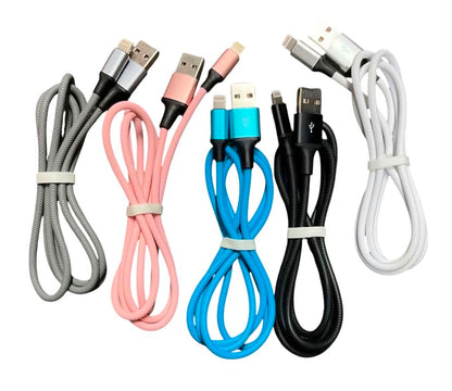 5PC Set USB-A to Lightning Flexible TPE Braided Charging & Data Cable | 1m