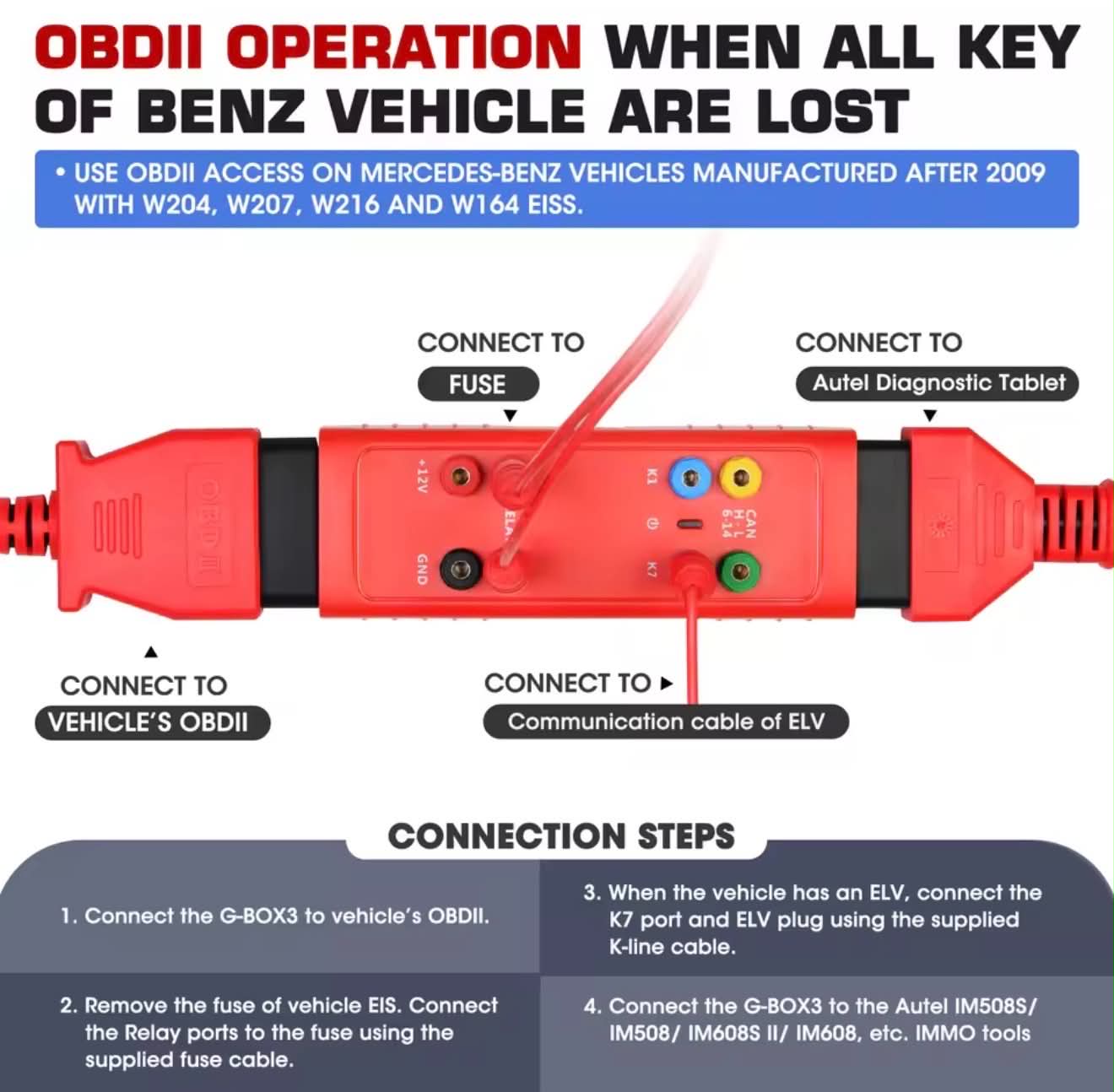 AUTEL G-BOX3 Key Programming Adapter | Benz & BMW