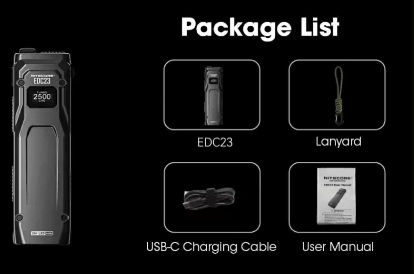 Nitecore EDC23 2500LM Ultra Slim Tactical Flashlight
