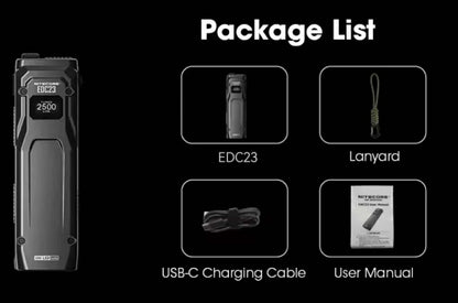 Nitecore EDC23 2500LM Ultra Slim Tactical Flashlight