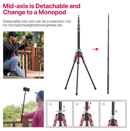 ULANZI MT-49 Reflex Carbon Fiber Light Stand Tripod+Monopod