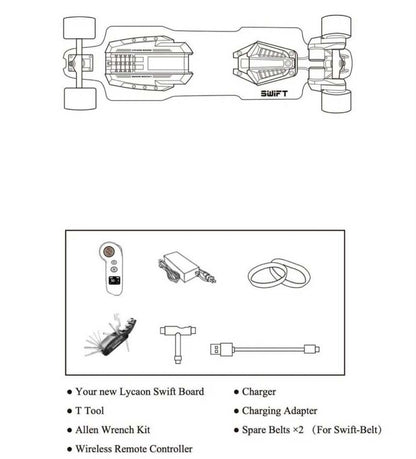 Lycaon Swift Electric Skateboard | Belt Version