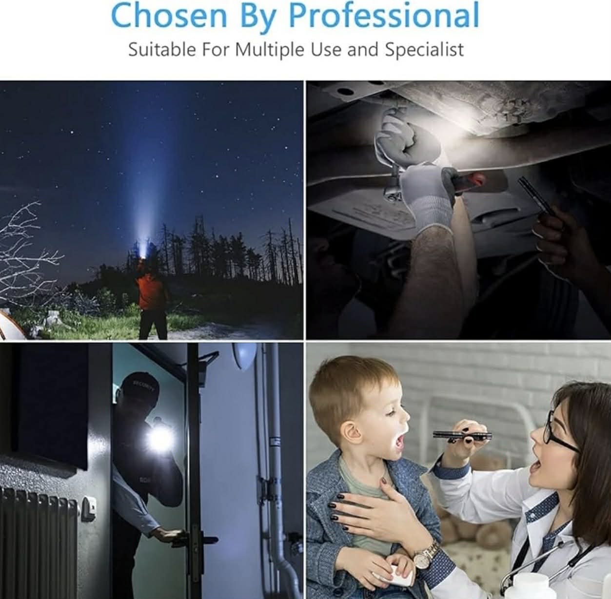 Rechargeable Mini Pocket Flashlight Pen Torch W/Clip | 2 Size