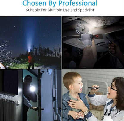 Rechargeable Mini Pocket Flashlight Pen Torch W/Clip | 2 Size