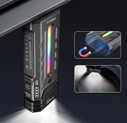 YEMAO A200 Powerful Long-Range EDC Flashlight W/Atmosphere Light, Magnet & Clip