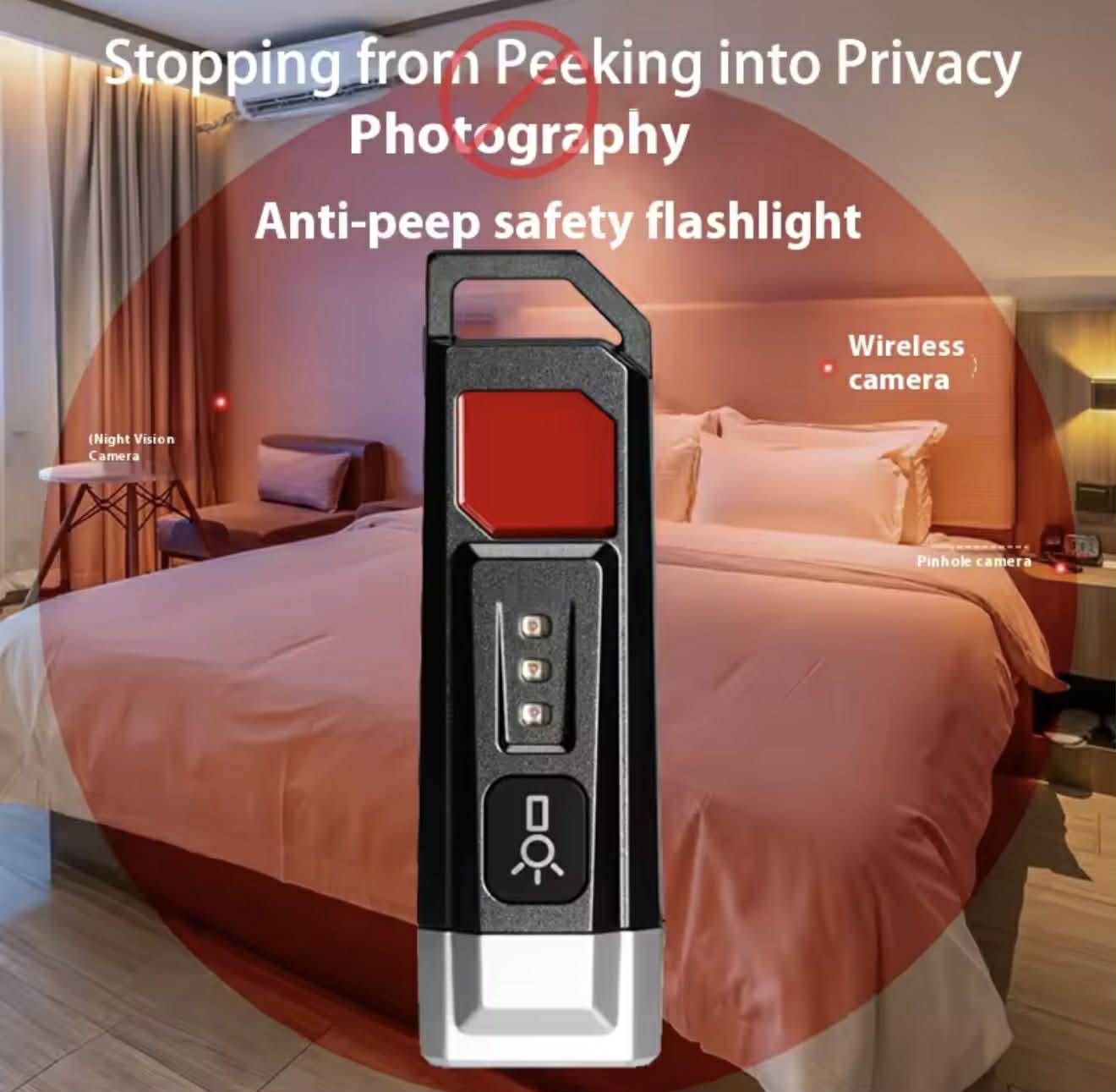 Mini Hidden Camera Detector Torch Keychain