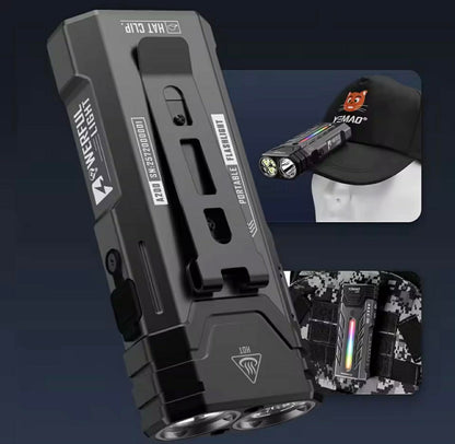 YEMAO A200 Powerful Long-Range EDC Flashlight W/Atmosphere Light, Magnet & Clip